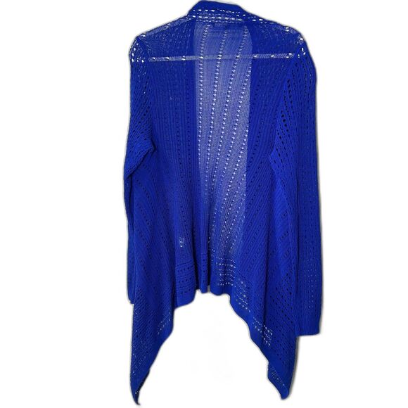 White House Black Market Blue Open-Front Waterfall Cardigan XL - Picture 3 of 6